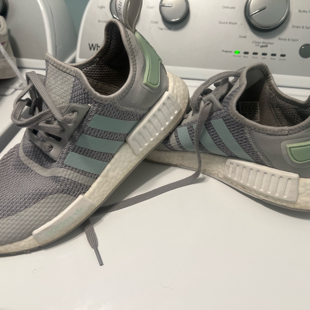 Adidas Gray and Green Sneakers NMD (9.5)